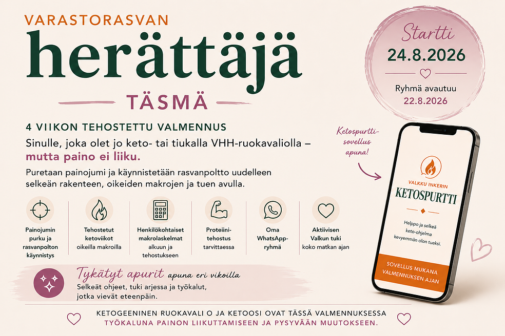 Varastorasvan herättäjä TÄSMÄ -4 viikon ohjattu ryhmävalmennus (startti 24.8.2026) by LifeCoach Ihana Inkeri
